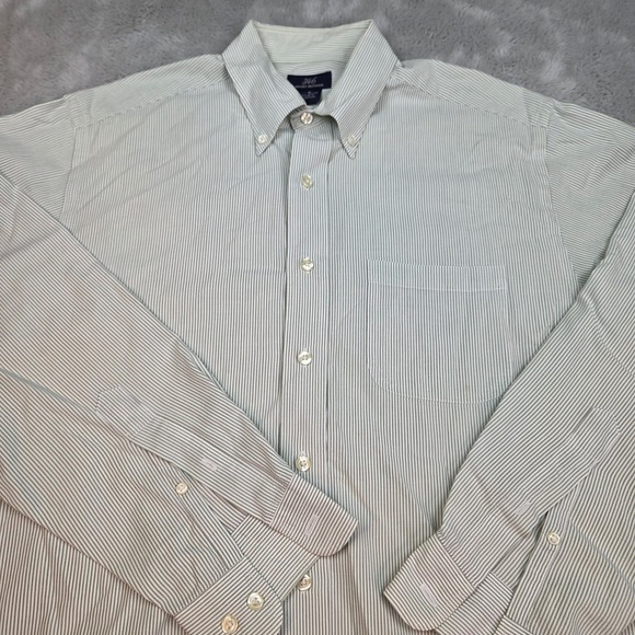 Brooks Brothers Other - Brooks Brothers Button Down Shirt Men M Pinstripe Long Sleeve Cotton Green White